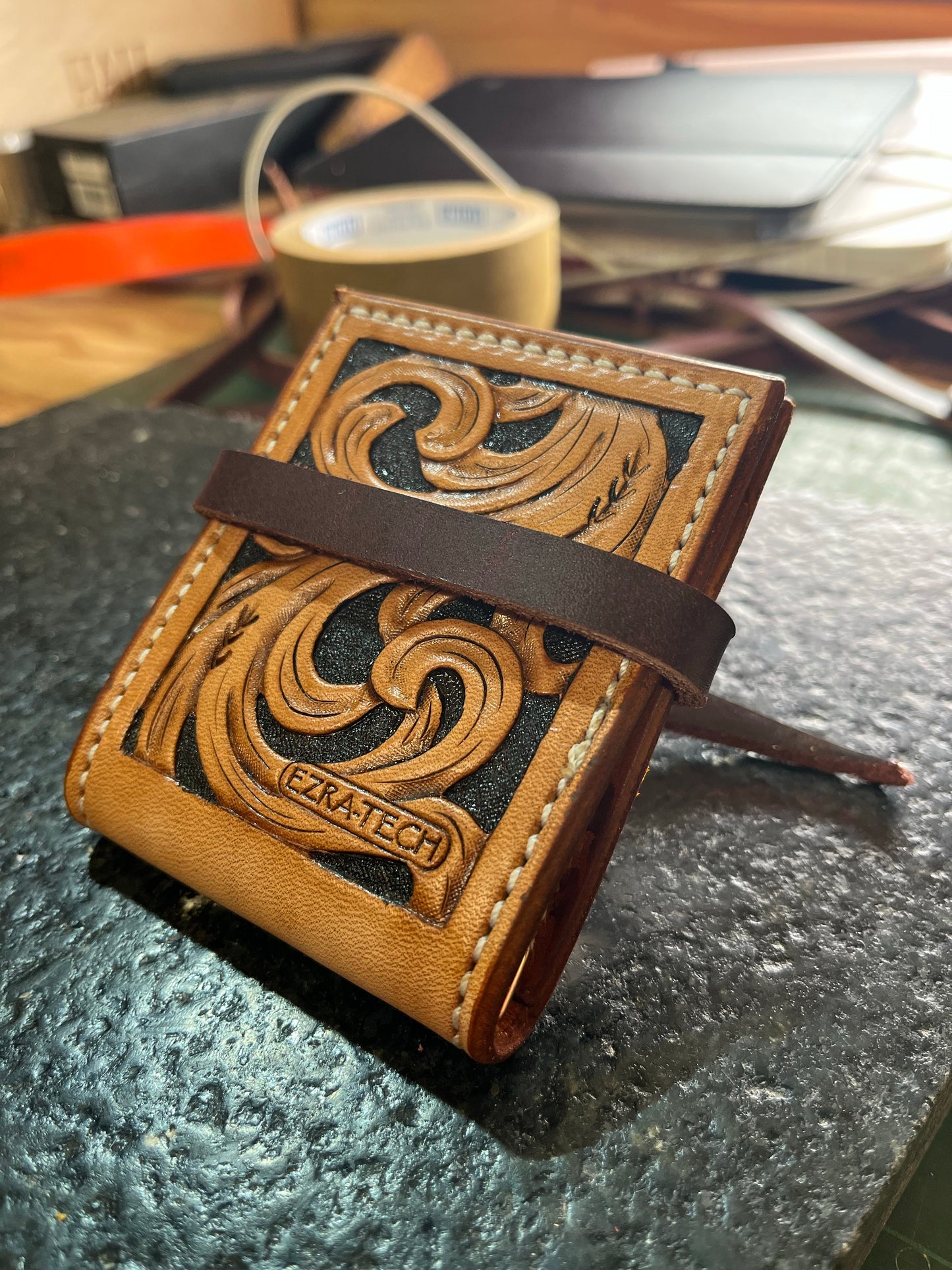 Tooled Front Pocket Wallet