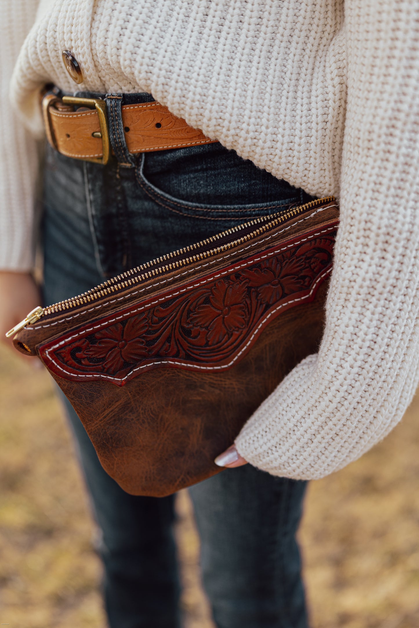 Women’s Leather Wristlet Purse